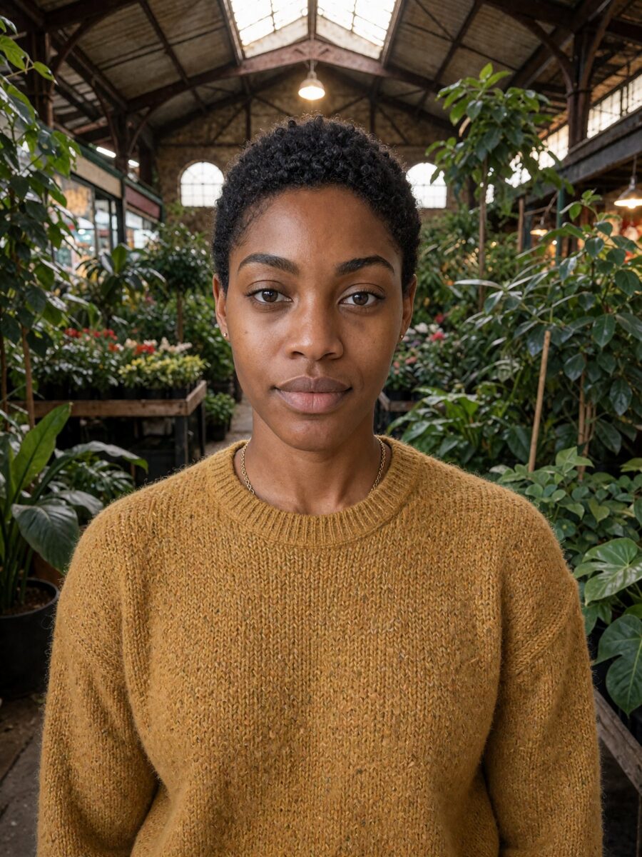 Nia, AI-generated model, portfolio picture